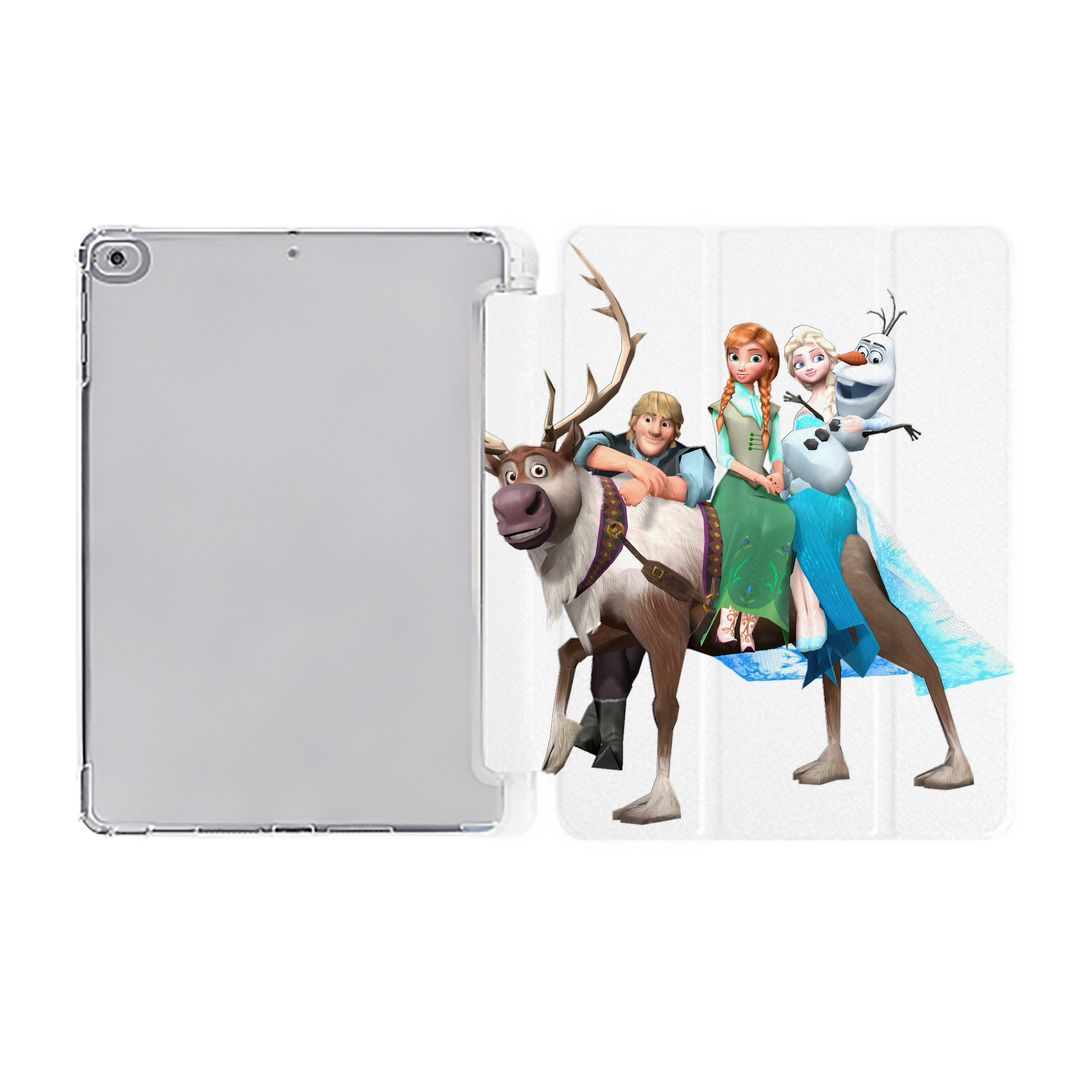 （画像用） アナと雪の女王 アンナ エルサ Frozen Anna Elsa IPad ケース ペン収納付き 三つ折りスタンド PUレザー×シリコン 対応機種9.5/10.5/10.9インチ